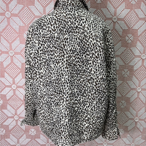 Coldwater Creek Silk Leopard Quilted Jacket Size L - Picture 10 of 12